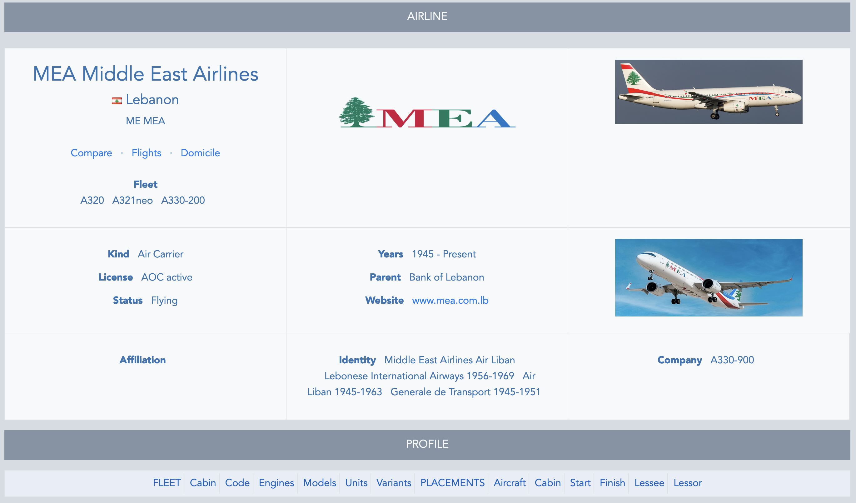 Aircraft profile - B737 900