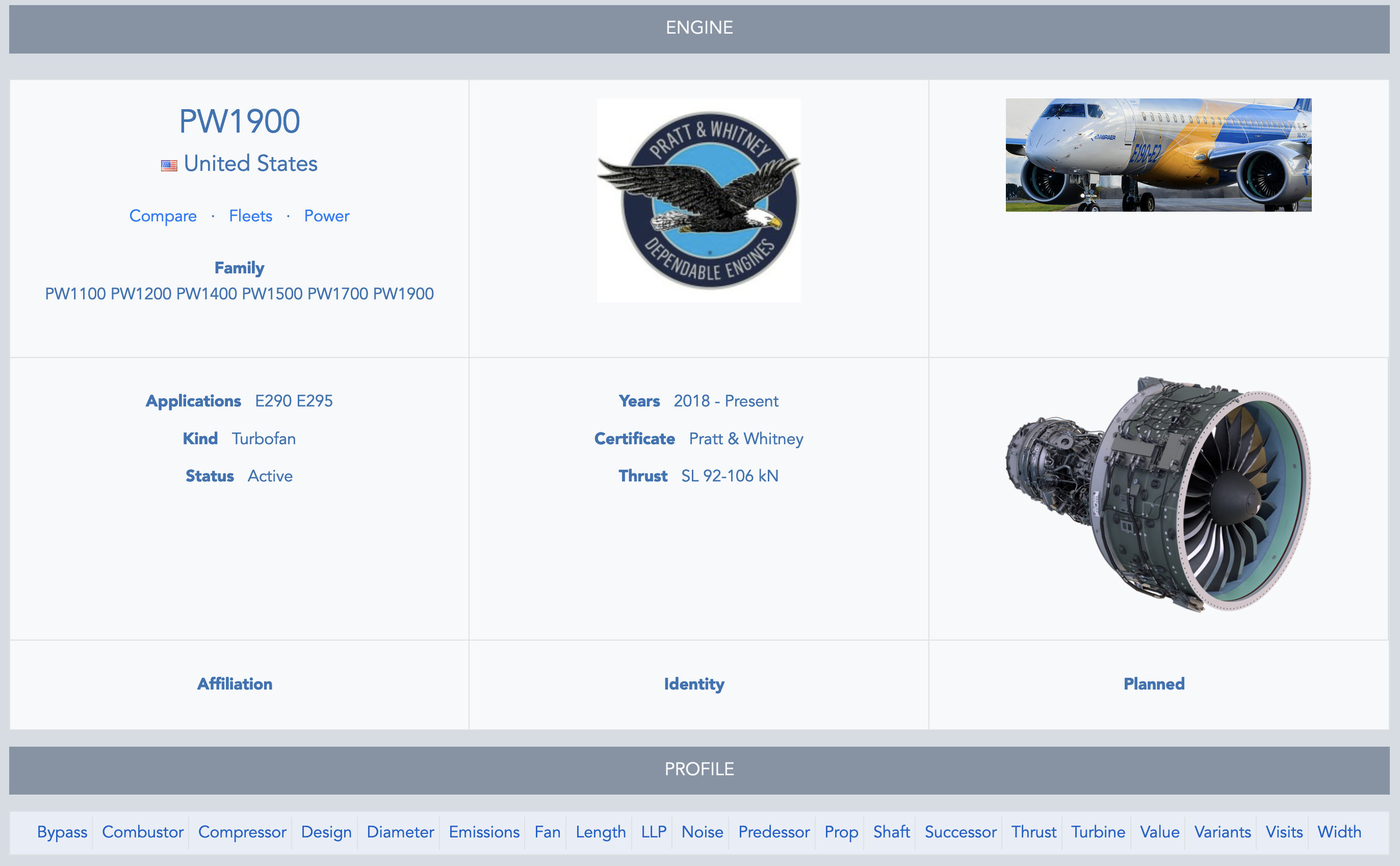 Aircraft profile - B737 900